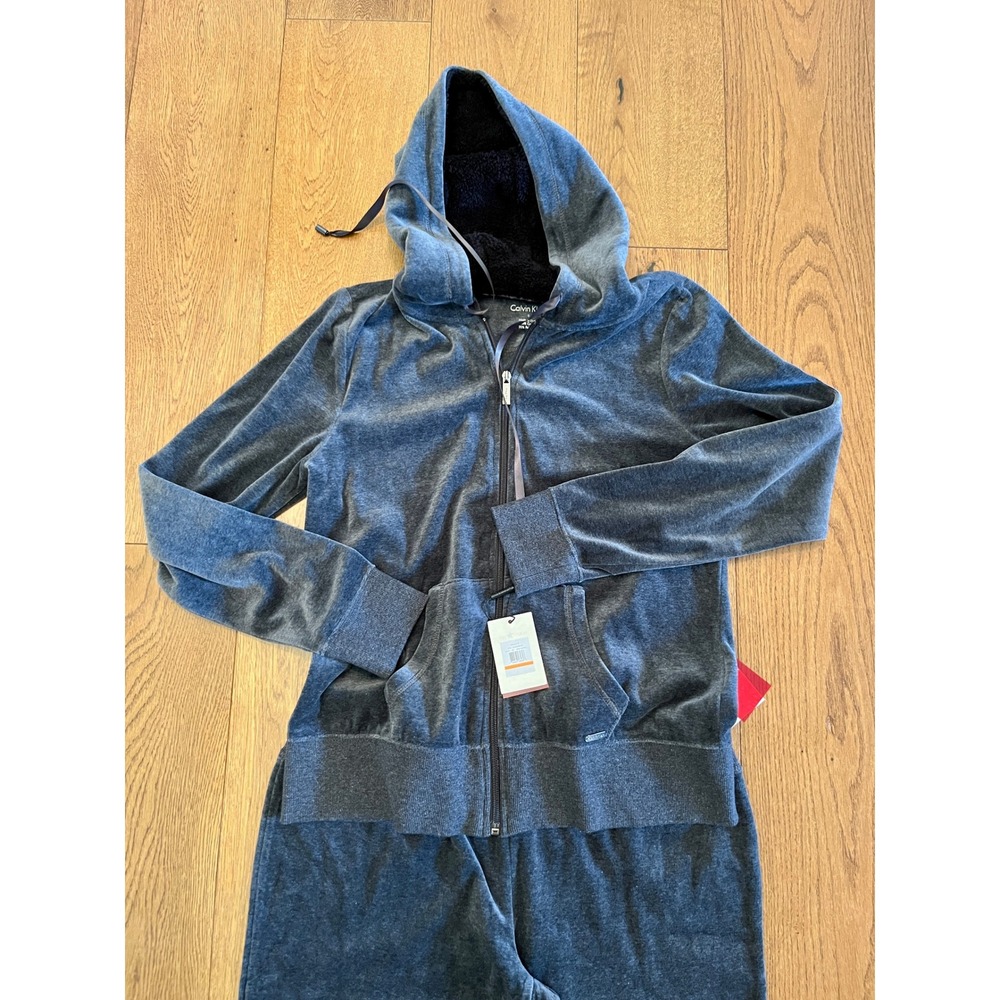Cozy Velvet Hoodie Jumpsuit - Navy Blue